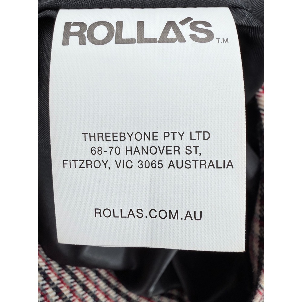 Rolla's Downtown Check Blazer Womens Size 12 Large Brown Plaid Double Breasted - Picture 10 of 14